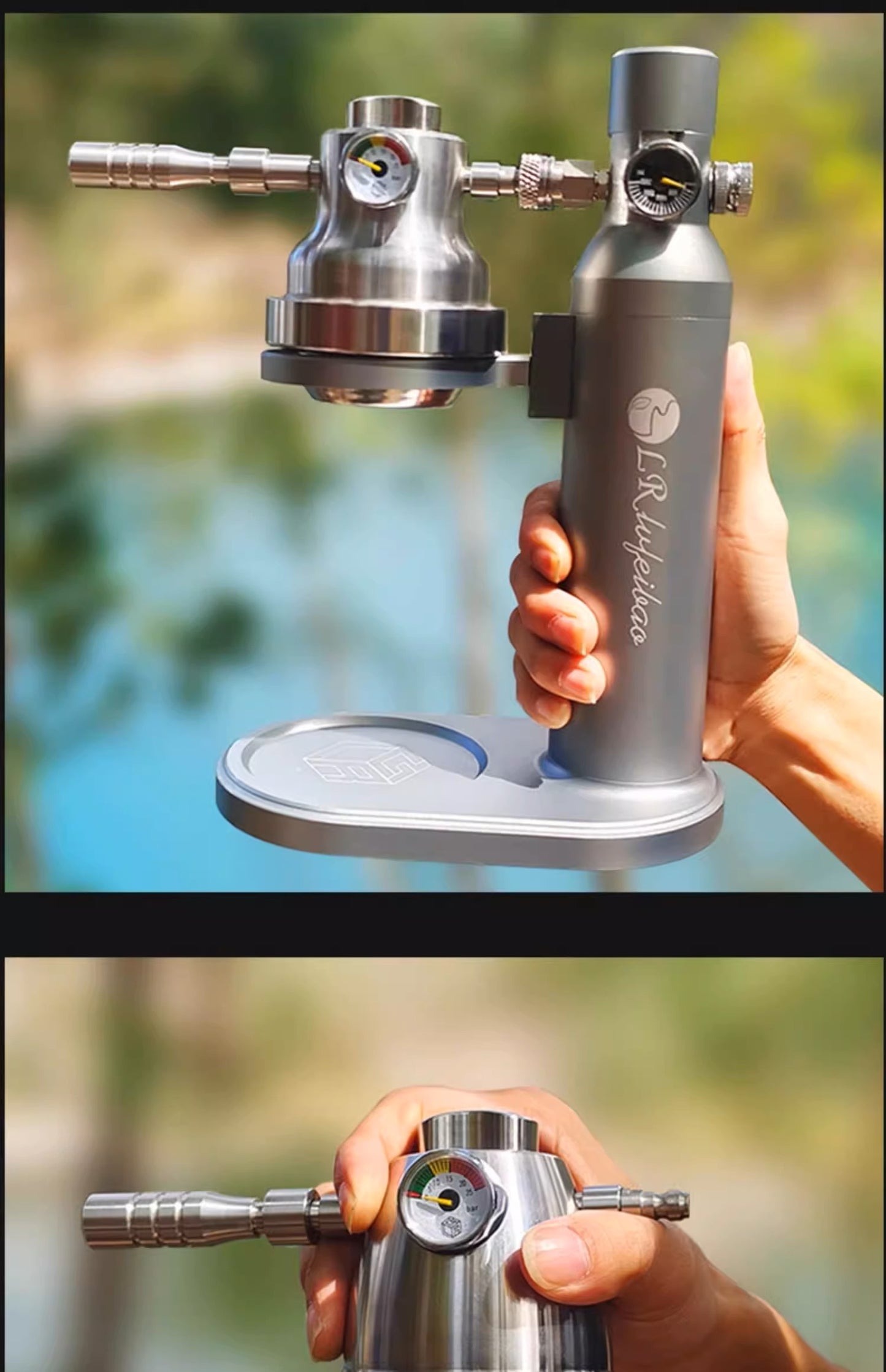 LR 戶外露營攜帶式 氣泵半自動濃縮咖啡機