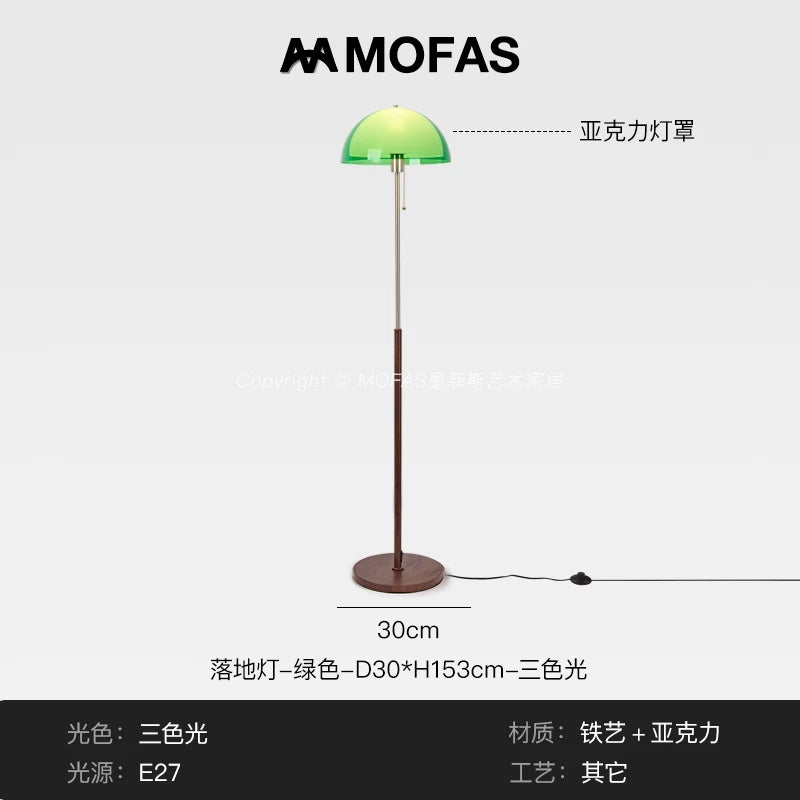MOFAS侘寂風中古落地燈法式復古客廳沙發旁氛圍設計臥室立式檯燈(14)