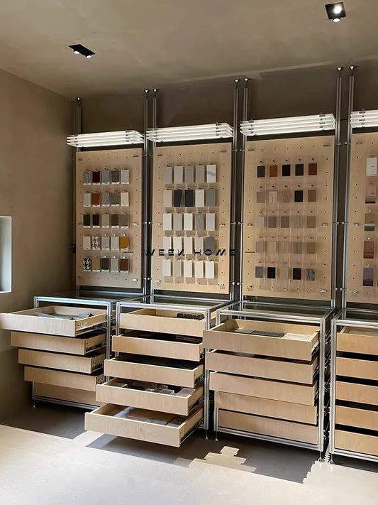 頂天立地洞洞板海洋板層架鋁合金型材玄關隔斷陳列展示櫃子斗櫃