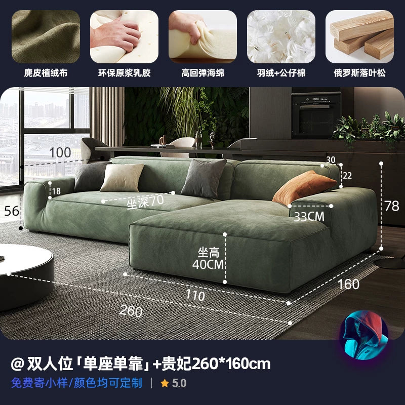 現代簡約沙發布套可拆洗防貓抓磨砂麂皮絨布藝沙發客廳貴妃組合（15）