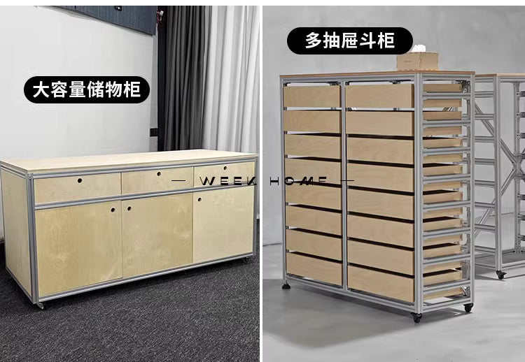 頂天立地洞洞板海洋板層架鋁合金型材玄關隔斷陳列展示櫃子斗櫃