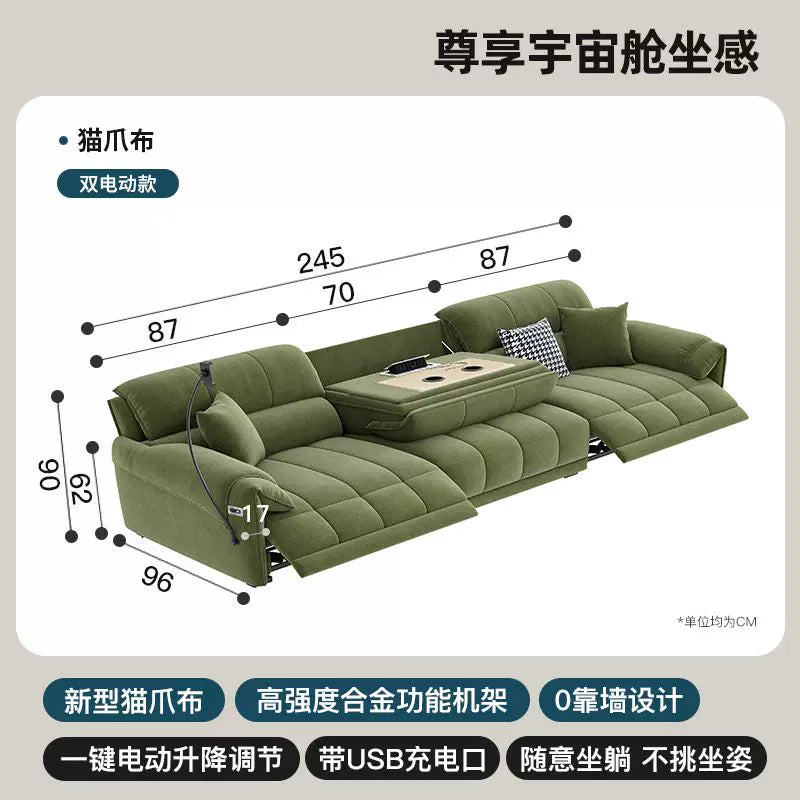 慢慢（Man Man）多功能零靠牆電動沙發 可翻蓋茶几貓抓布（30）